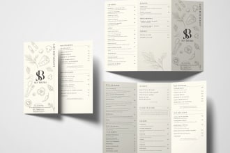 create a menu design for your coffee or restaurant