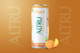 design premium can labels and 3d packaging mockups