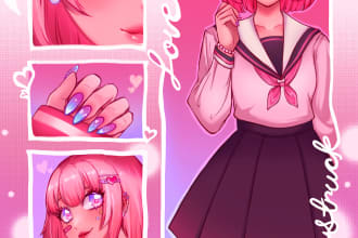draw character concept art designs for your project