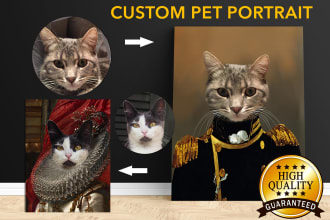 do custom pet portrait, dog portrait, cat portrait