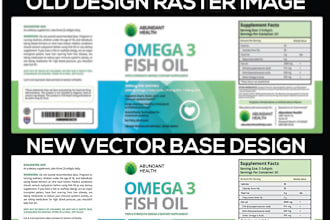 recreate, redesign old label in vector