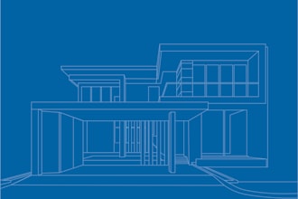 create house or building into line art