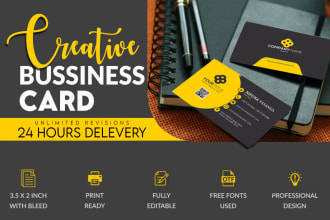 create 3 different business card design within 24 hrs
