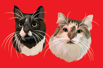draw realistic portrait of dog cat animals pet