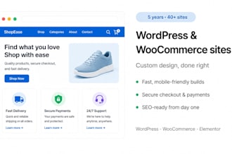 build a business corporate wordpress or woocommerce website