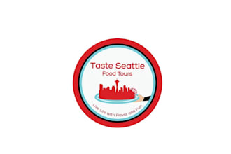 design taste seattle food tours logo in 1 day