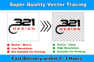 edit, recreate, modify or redesign logo and vectorize image