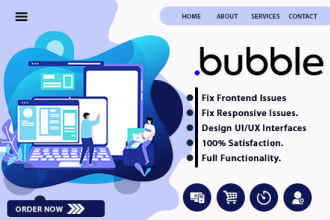 fix your bubble io issues and design uiux interfaces