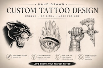 create a custom hand drawn tattoo design