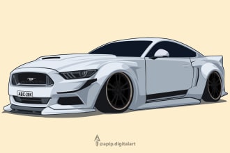 draw realistic sport car vector in 24 hour