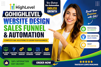 design gohighlevel website, ghl landing page sales funnel, ghl automation