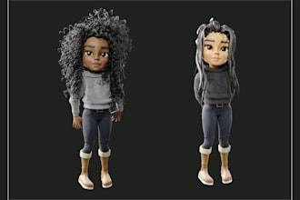 create a stylized low poly 3d model of any character