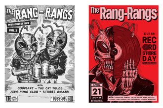 make an illustrated design band or movie poster