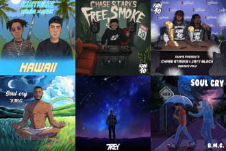 draw your detailed cartoon album cover art