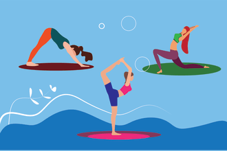 draw yoga, exercise, fitness, workout, 2d illustrations
