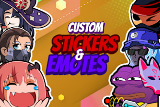 custom emotes, emoji, and sticker for twitch, discord, vtuber, etc