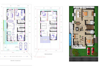 do realistic floor plans, sections, elevations