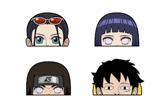 create an anime peeker sticker vector for your shop
