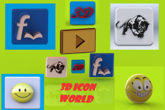 design creative 3d icon for your web app,game,social media etc