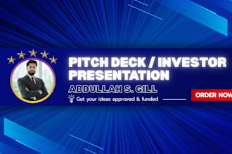 design a professional pitch deck or investor presentation
