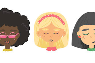 create cartoon flat vector avatar or portrait