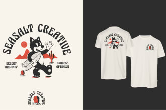 create custom illustrated retro vintage t shirt designs