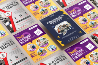 design product flyer design, media kit, one pager, brochure design