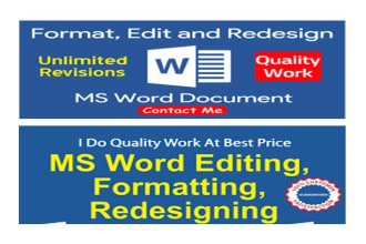 format, create, edit, design ms word document and letterhead