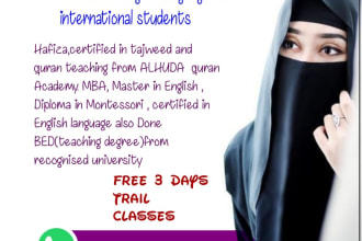 be provide online quran teaching with tajweed