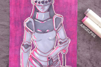 do beautiful marker scketch