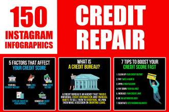 design credit repair tips infographics for instagram