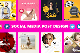 do attractive instagram post and social media post design