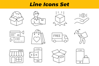 design vector line icons for mobile and website