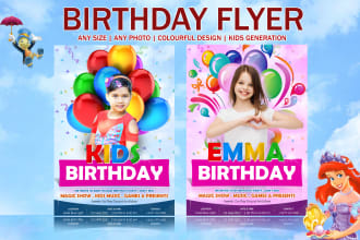 design your birthday flyer, card and poster and any flyer