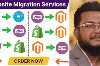 do migration of wordpress, woocommerce, magento 2 website
