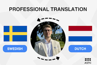 translate and proofread your texts from dutch to swedish