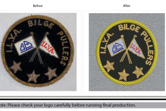 digitize patches, logo, 3d, anime for embroidery dst, emb