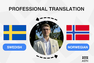 translate and proofread your texts from norwegian to swedish