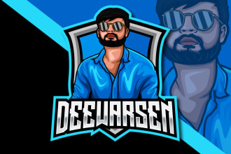 do cartoon, avatar mascot, youtube gaming logo and banner