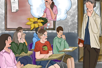 illustrate  children book and cover