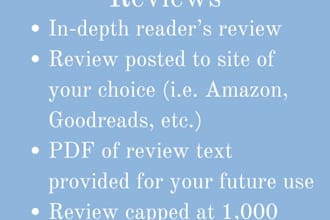 write a detailed review for your fiction or nonfiction book
