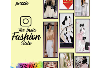 design attractive and stylish instagram puzzle feed post