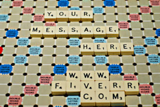 write your message on a scrabble board