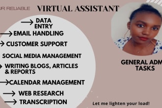 be your reliable virtual assistant for admin support and project management