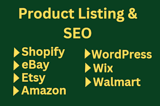 do shopify description, ebay, etsy, wordpress listing with SEO
