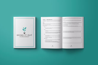 layout typesetting church course booklet, activity, material