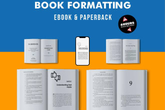 kindle ebook book formatting and layout design for KDP paperback