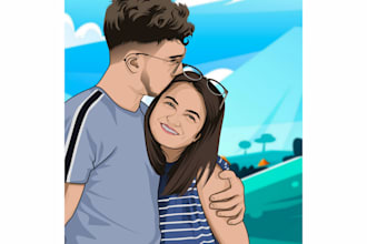 draw a couple into an awesome cartoon portrait
