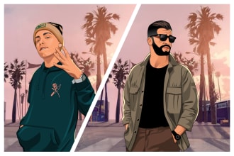 draw your gta style cartoon portrait from your photo