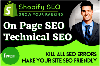 do on page SEO and technical error fix for shopify store
